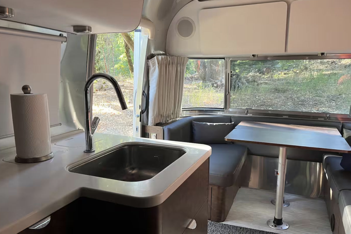 Santa Cruz Airstream glamping kitchen